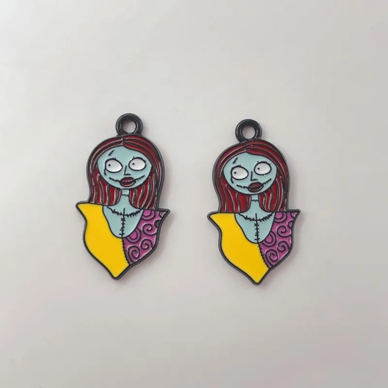 10 Alloy Charm Cartoon Earrings Pendant DIY Keychain Necklace Jewelry Pendant Necklace Halloween Easter Gift