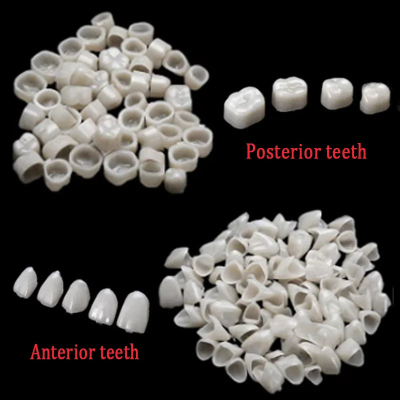 50/100pcs Dental Temporary Crown Resin Teeth Veneers Materials Porcelain Tooth For Anterior and Posterior Teeth Restoration Tool