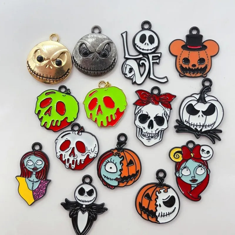10 Alloy Charm Cartoon Earrings Pendant DIY Keychain Necklace Jewelry Pendant Necklace Halloween Easter Gift
