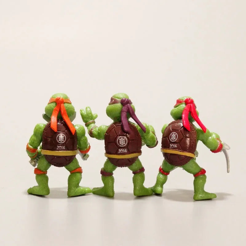 6 Pieces/bag Bandai Teenage Mutant Ninja Turtles Cute Mini Doll Cartoon Toy Children Anime Doll Cake Decoration Birthday Gift