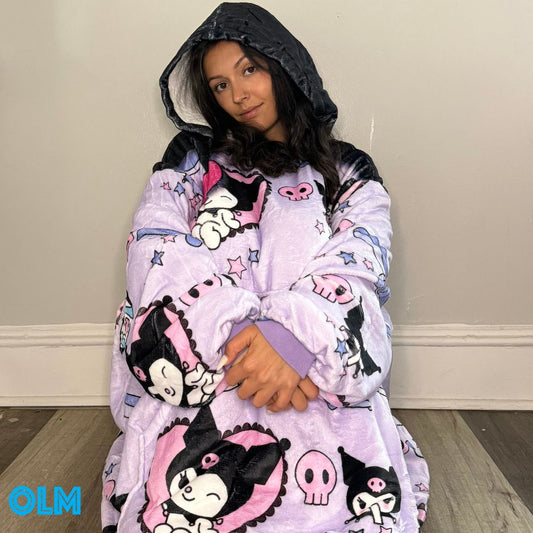 Kuromi Hello Kitty Wearable Blanket Hoodie for Kids & Adults | OLM Toys