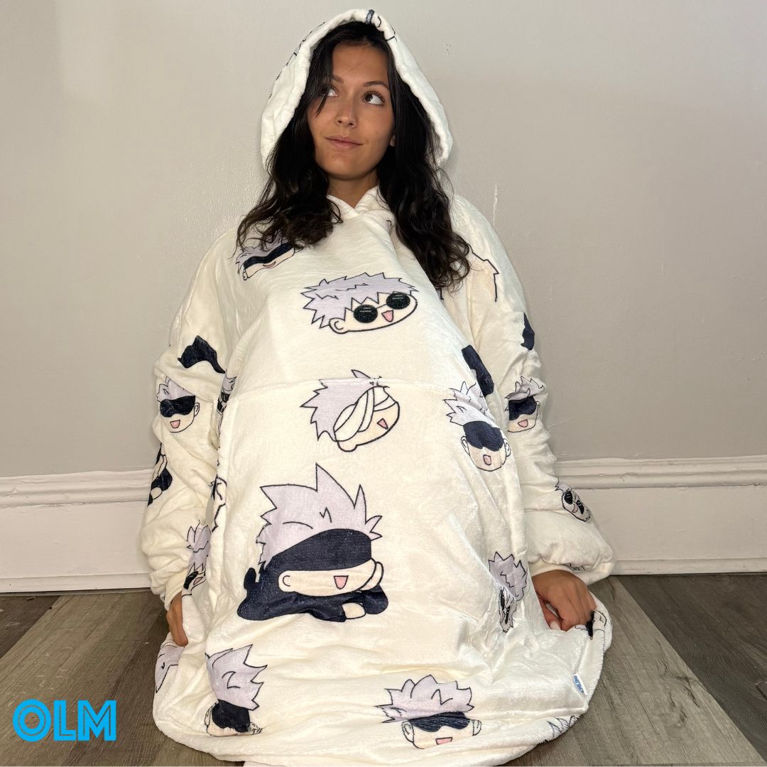 Jujutsu Kaisen Gojo Wearable Blanket Hoodie for Adults & Kids | OLM Toys